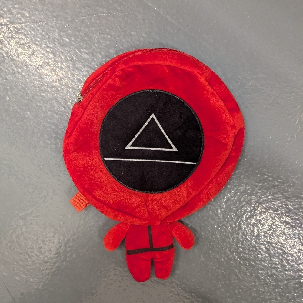 Red Squid Games Boss Triangle Plush Backpack